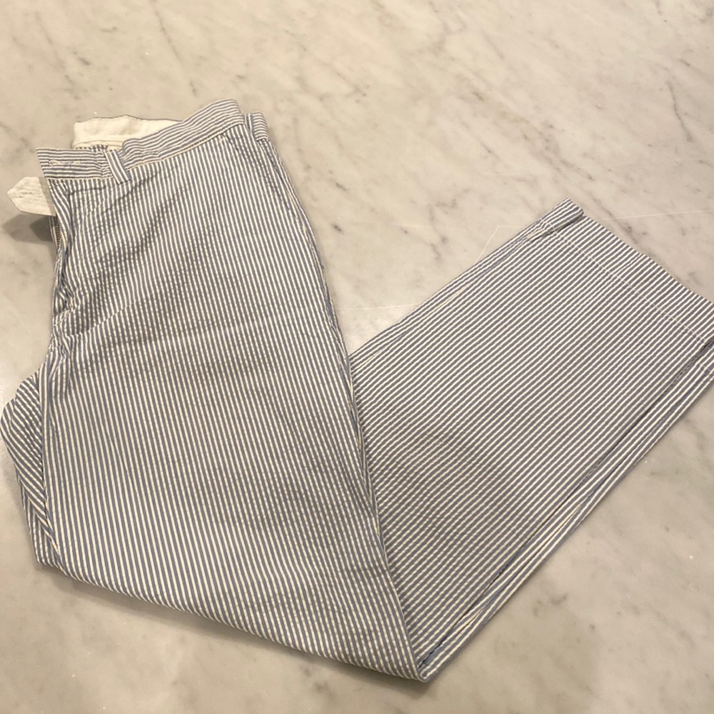 Polo by Ralph Lauren Men Seersucker Suffield Pant Blue & White